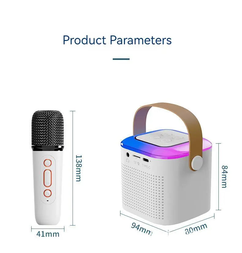 New Mic Karaoke Machine for Adults and Kid Subwoofer Portable Bluetooth Speaker