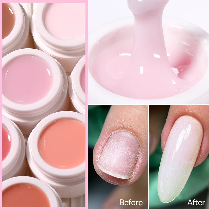 UR SUGAR 15ml Extension Nail Gel Polish Nails Finger Form Clear Nude Pink Nail Art Camouflage Hard Gel Acrylic Nail Manicur