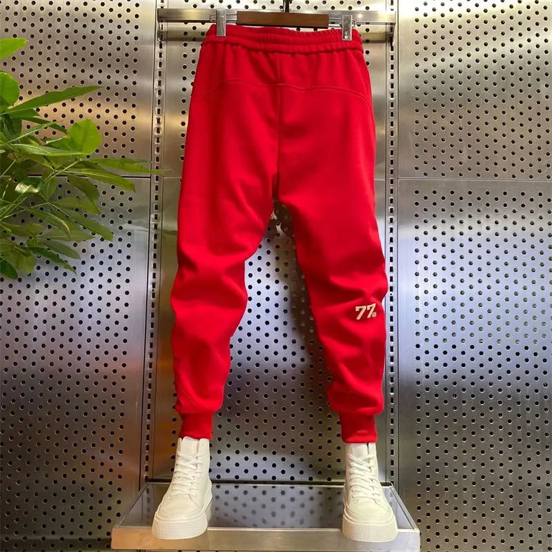 Jogger Pants Number Secondary Brand Men Pant Solid