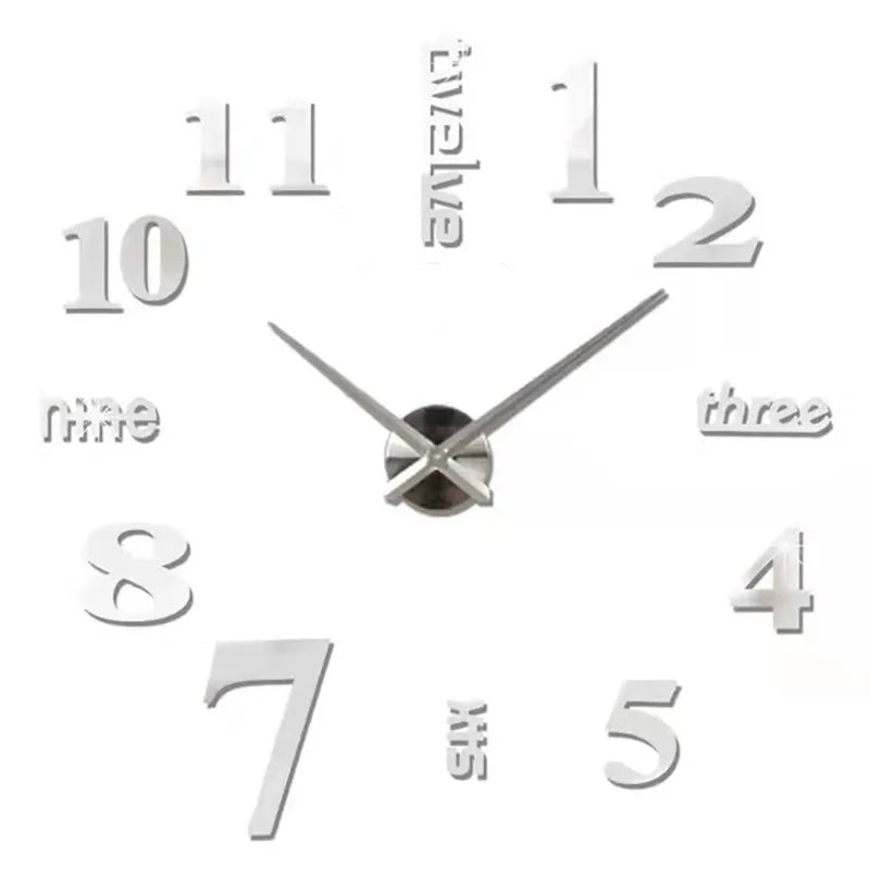 Large Wall Clock 3D DIY Quartz Clocks Fashion Watches