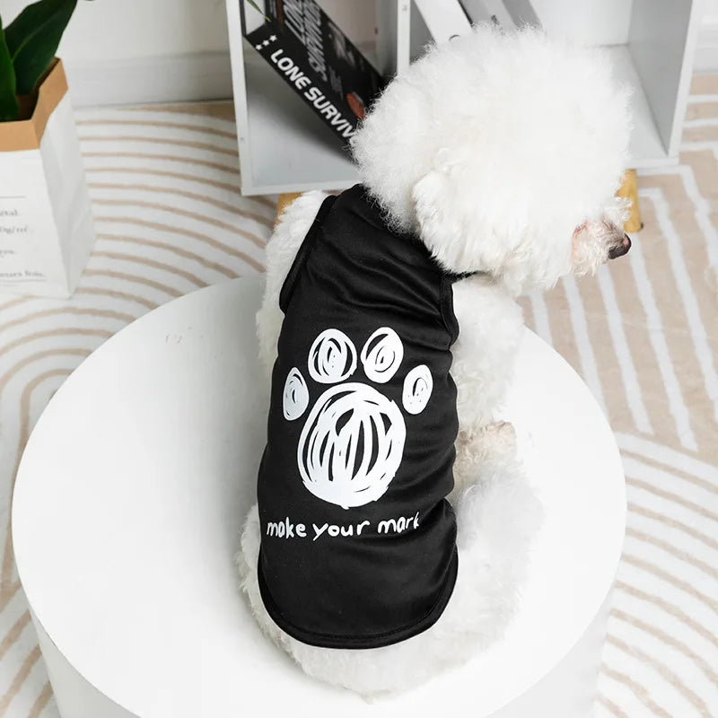 Thin Pet Clothes Summer Vest T Shirt Print Funny Cheap Dog Clothes For Small Dog Cat Puppy Chihuahua Costumes Breathable Fashion