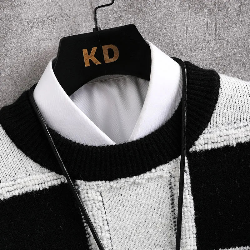 New Fall Winter Korean Style Mens Sweaters High Quality Thick Warm Cashmere