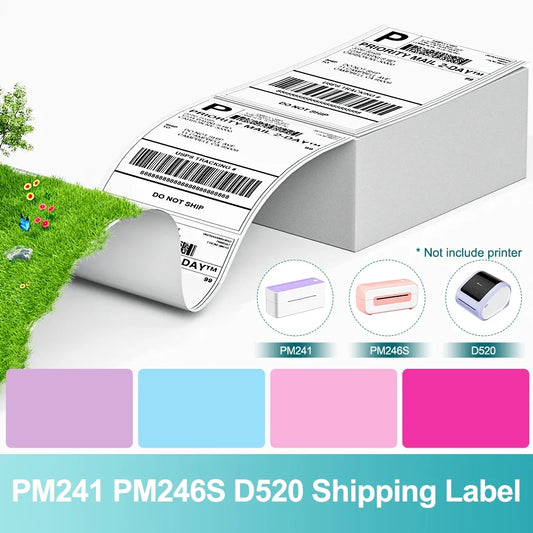 Phomemo 4x6 Thermal Label Printer Paper 100x150mm Fan-Fold Labels Shipping Supplies for 241 246S Printer for Shipping Package