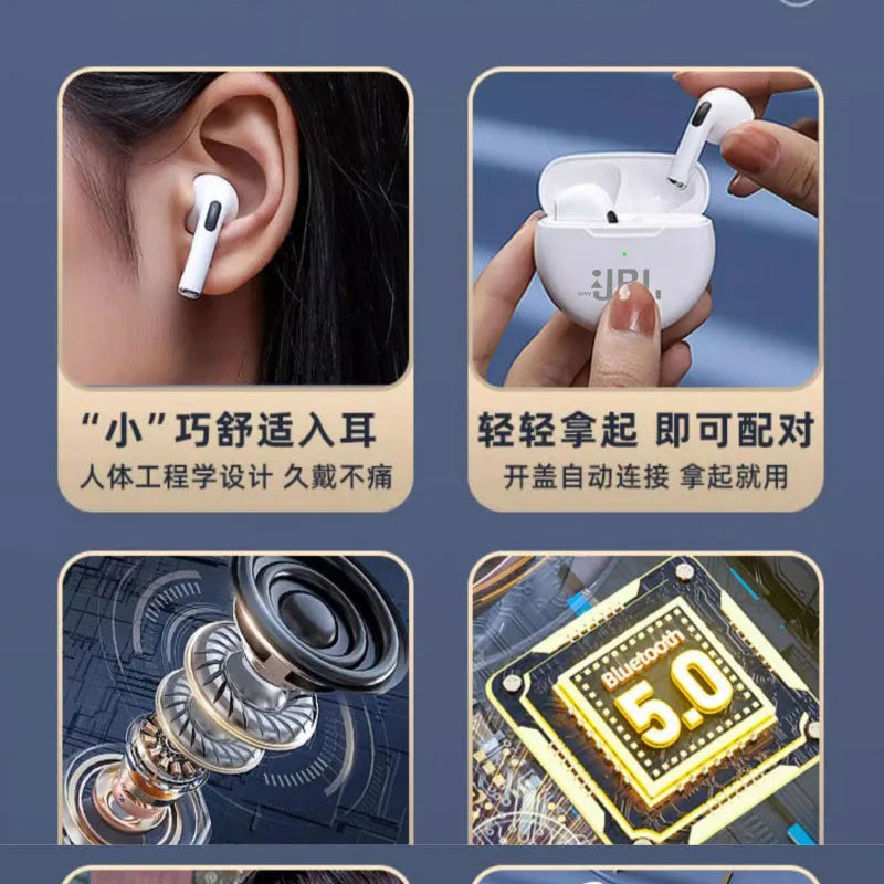 Original wwJBL Air Pro 6 Earphone TWS 9D HIFI Headset Bluetooth Music Earbuds For IPhone IOS Android Wireless Pods Headphones