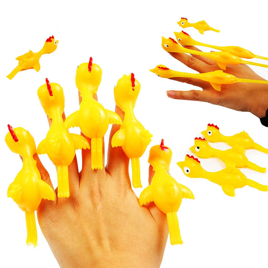30Pcs Fun Soft Plastic Finger Catapult Chicken Game Kids Birthday Party Gift Piñata Filler Back to School Gift Prize Pack Toys