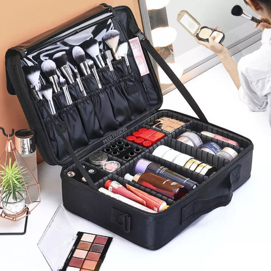 New Oxford Cloth Makeup Bag Large Capacity With Compartments For Women Travel Cosmetic Case