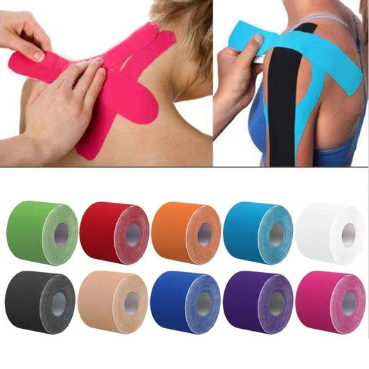 5M Size Kinesiology Tape Athletic Elastoplast Sport Recovery Strapping Gym Waterproof Tennis Muscle Pain Relief Bandage