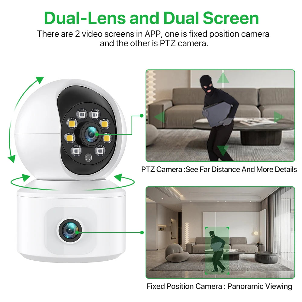 Camera Dual Screen Baby Monitor Home Secuiry Camera Ai Human Detection