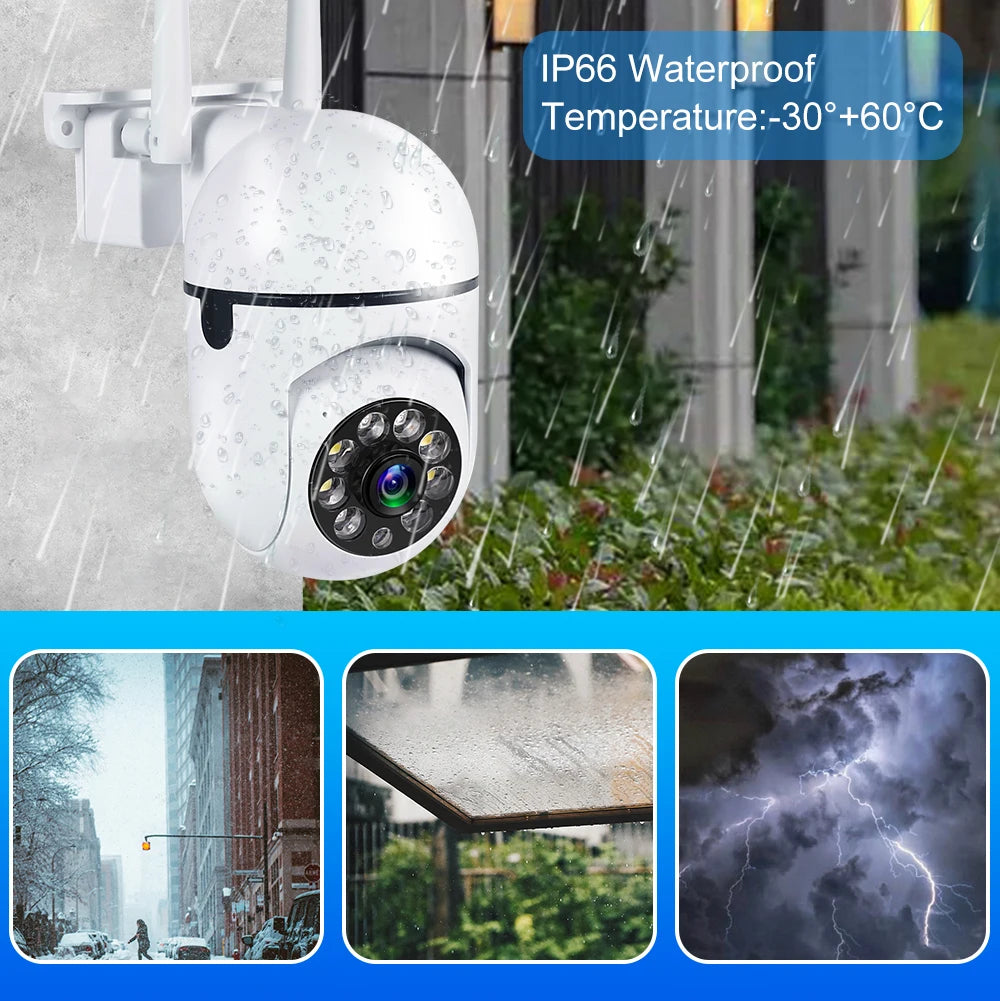 1/4PCS Wifi Camera 3MP IP Outdoor 4X Digital Zoom Wireless Security Monitor Night Vision AI Smart Tracking Surveillance Cameras