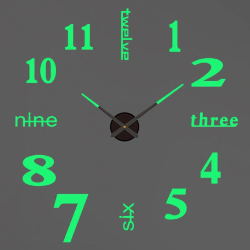 Large Wall Clock 3D DIY Quartz Clocks Fashion Watches