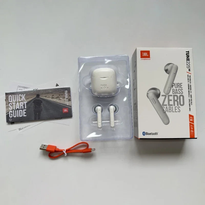 Original JBL Tune 225 TWS True Wireless Bluetooth  Stereo Earbuds Bass Sound  with Mic