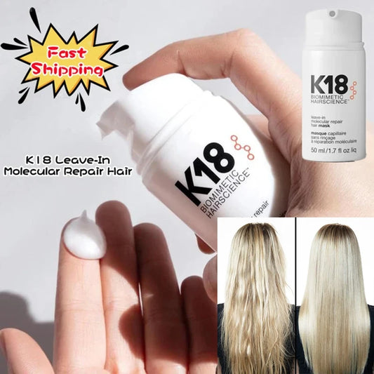 Original K18 Repair Hair Mask Leave-In Molecular Damage Restore Soft Hair Deep Keratin Scalp Treatment Hair Care Product New