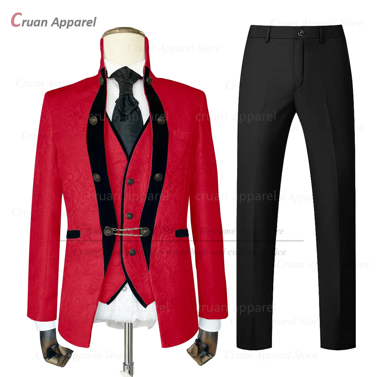 Newest Men Suit Set Formal Banquet Slim Fit Tuxedos Piano Performance Tailor-made Elegant Male Blazer Vest Pants 3 Pieces
