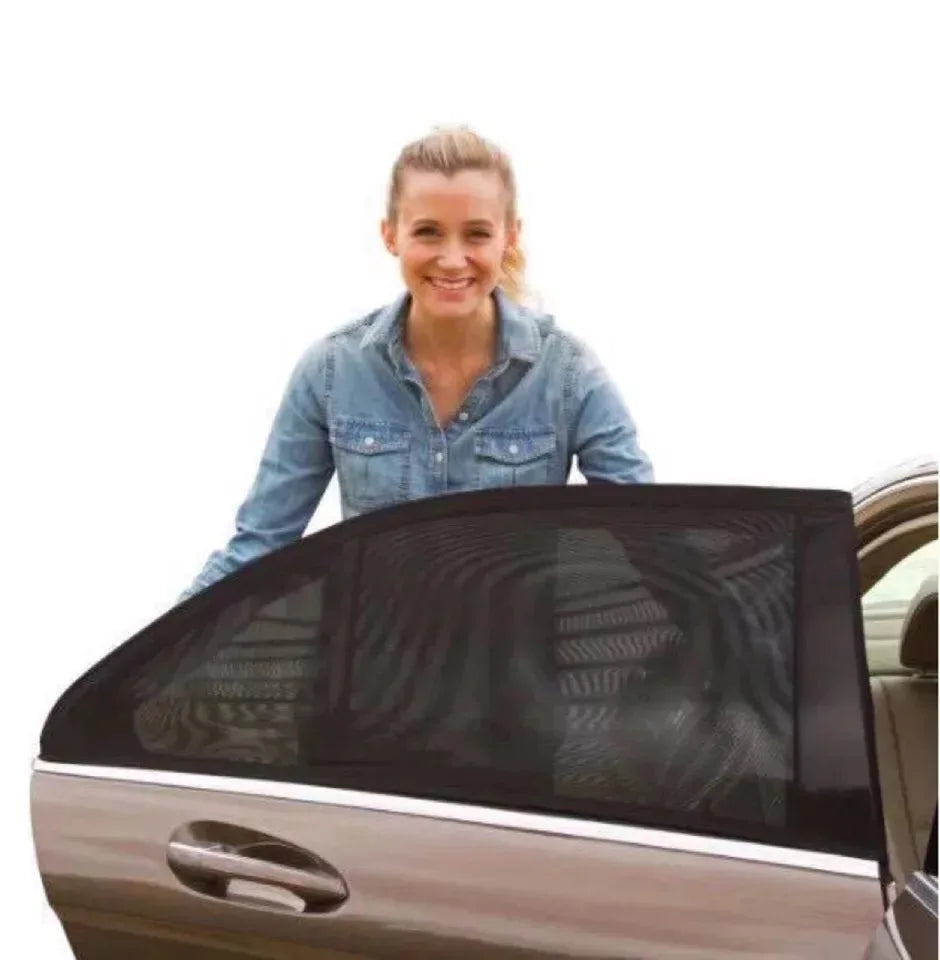2/4pcs Car Window Screen Door Covers Front/Rear Side Window UV Sunshine Cover Shade Mesh Car Mosquito Net For Baby Child Camping