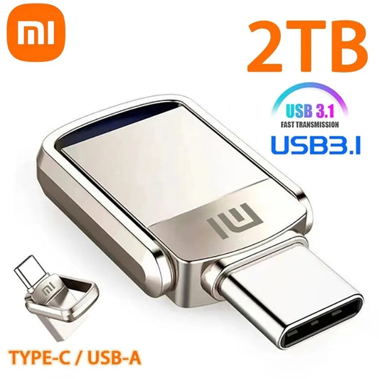 Xiaomi U Disk 2TB 1TB 256GB 512GB USB 3.1 Type-C Mobile Phone Computer Mutual Transmission Portable USB Flash Disk High Speed