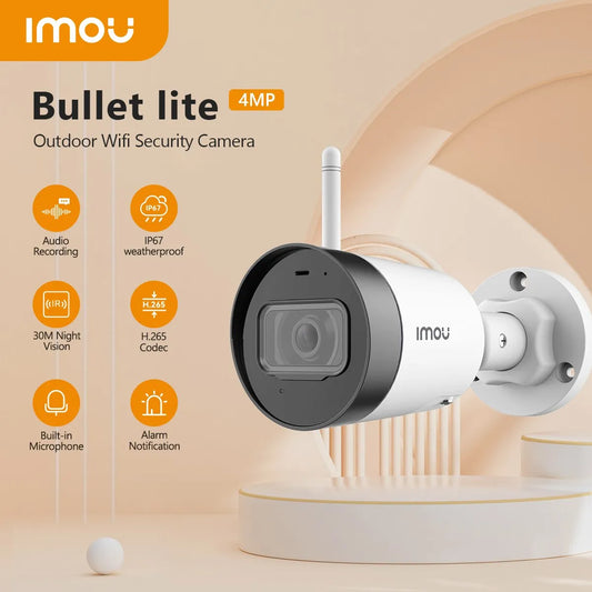 IMOU Bullet Lite 4MP IP67 Waterproof Built-in Microphone Alarm Notification 30M Night Vision Video Surveillance Wifi IP Camera