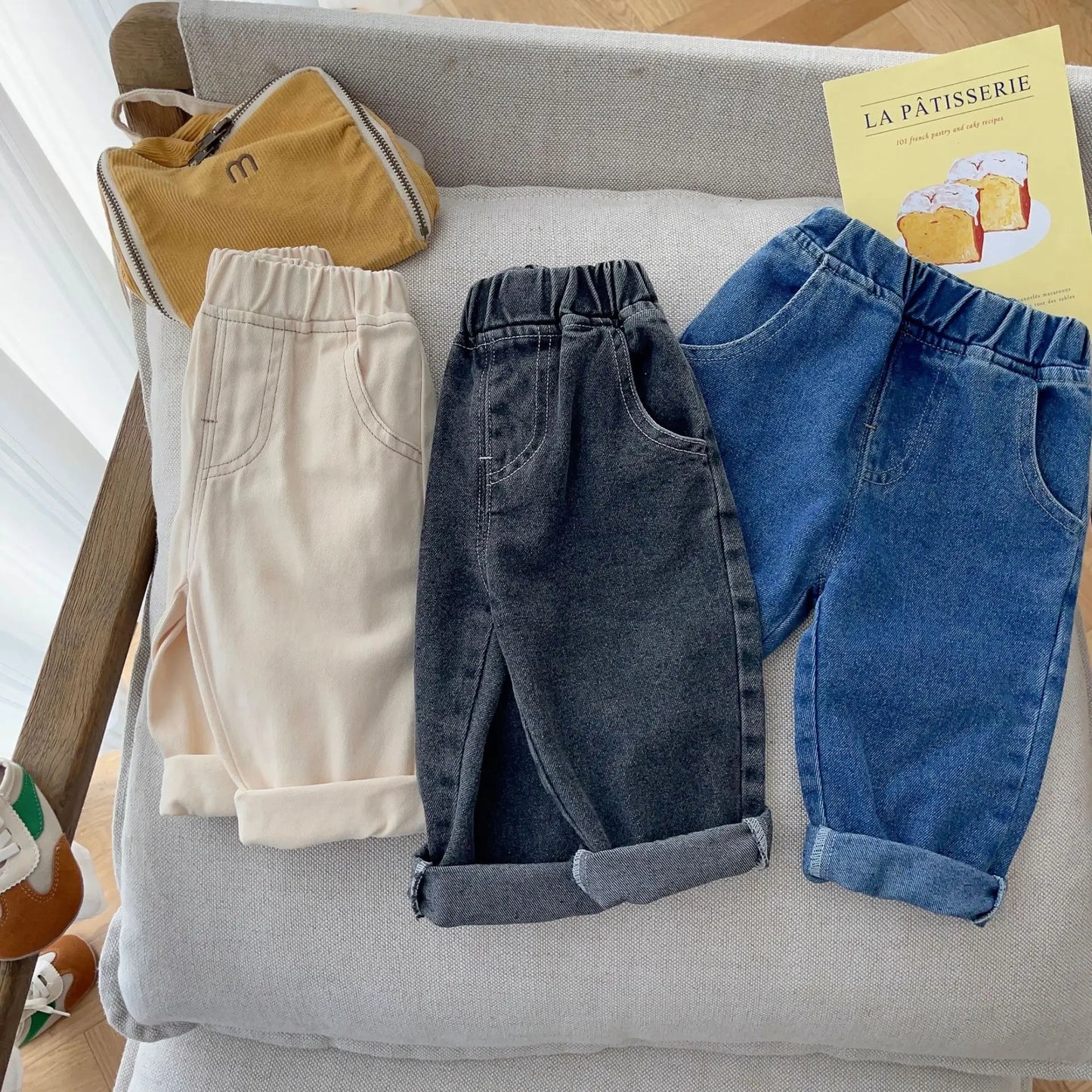 Spring fall kids Boys' Clothes baby Elastic Band Stretch Denim Trousers for toddler children Boy Clothing Outer wear Jeans pants