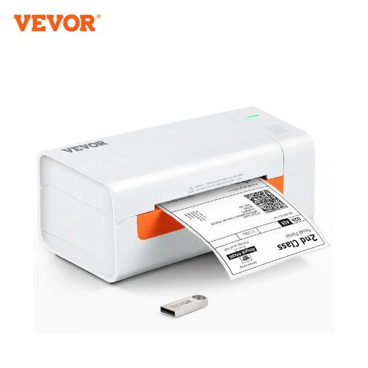 VEVOR Desktop Thermal Label Printer 203dpi USB Label Maker Sticker Shipping Barcode Printer Compatible W/ Windows Mac OS Linux