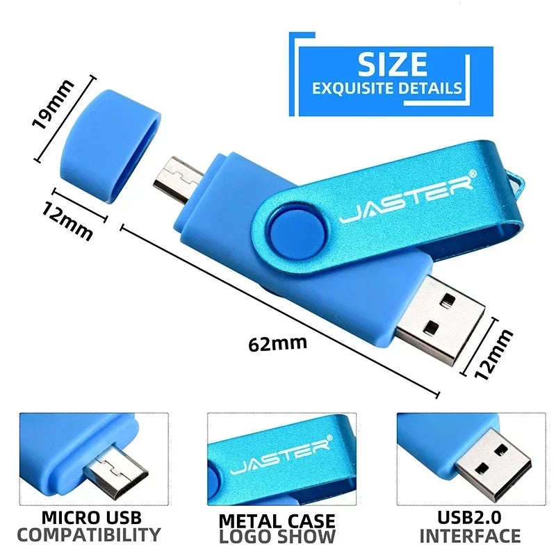JASTER High Speed USB Flash Drive OTG Pen Drive 64gb 32gb USB Stick 16gb