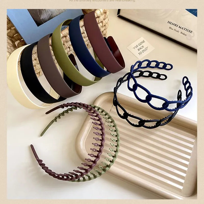 9PCS Headband For Hair Women Men Hair Bands Set Girls Non-slip Head Band Hair Hoop Hairband Hair Accessories Headwear