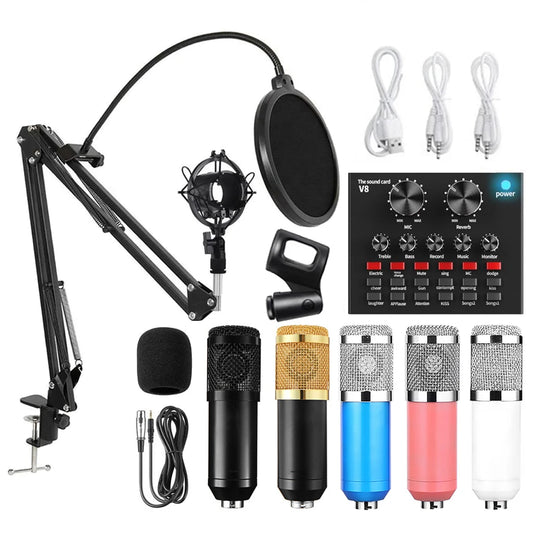 BM 800 Professional Audio V8 Sound Card Set  Mic Studio Condenser Microphone