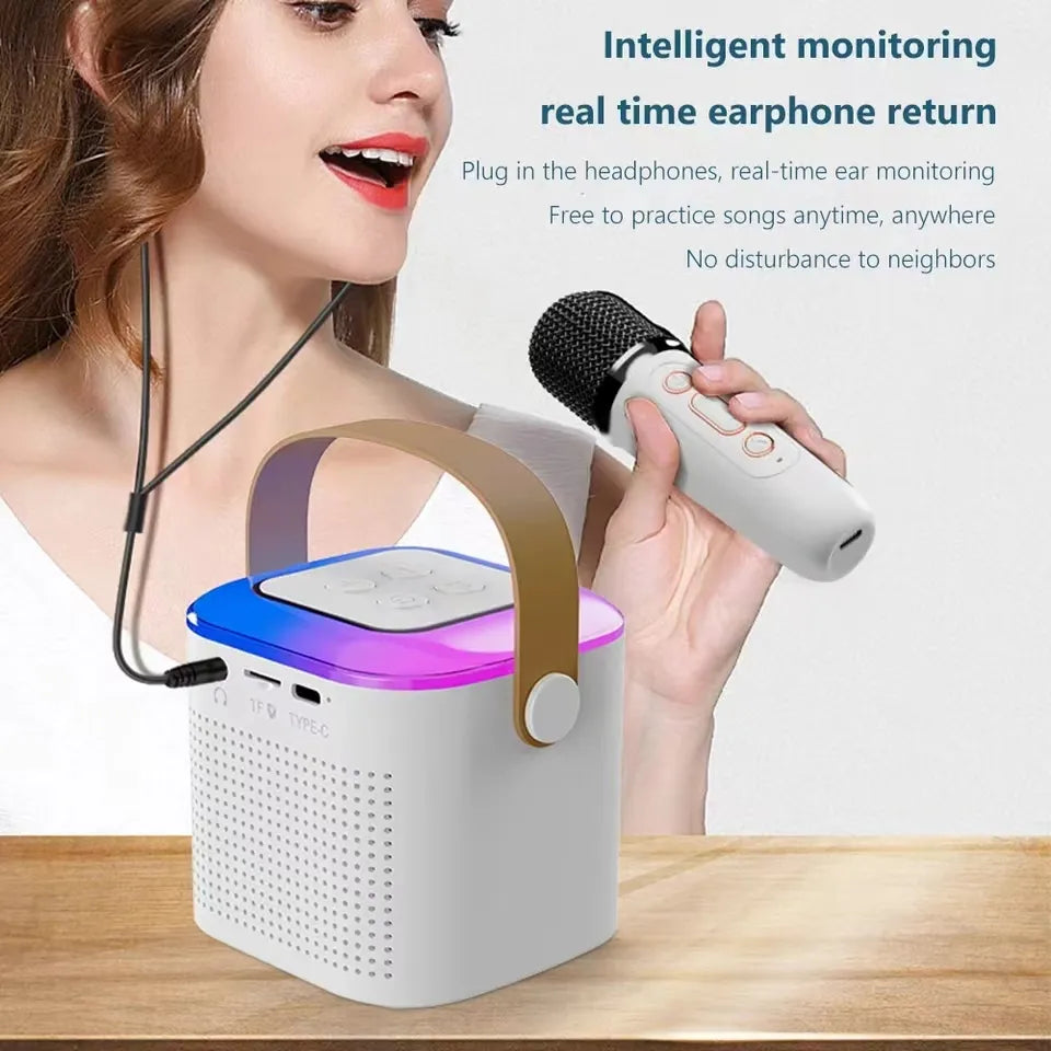 New Mic Karaoke Machine for Adults and Kid Subwoofer Portable Bluetooth Speaker