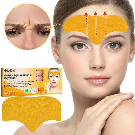 10pcs Anti-wrinkle Forehead Line Removal Gel Patch Firming Mask Frown Lines Face Skin Care Stickers Anti-aging Collagen Natural