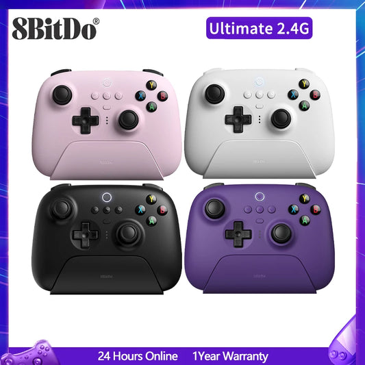 8BitDo - Ultimate Wireless 2.4G Controller Hall Joystick with Charging Dock For PC,Windows 10,11,Steam, Android,Apple