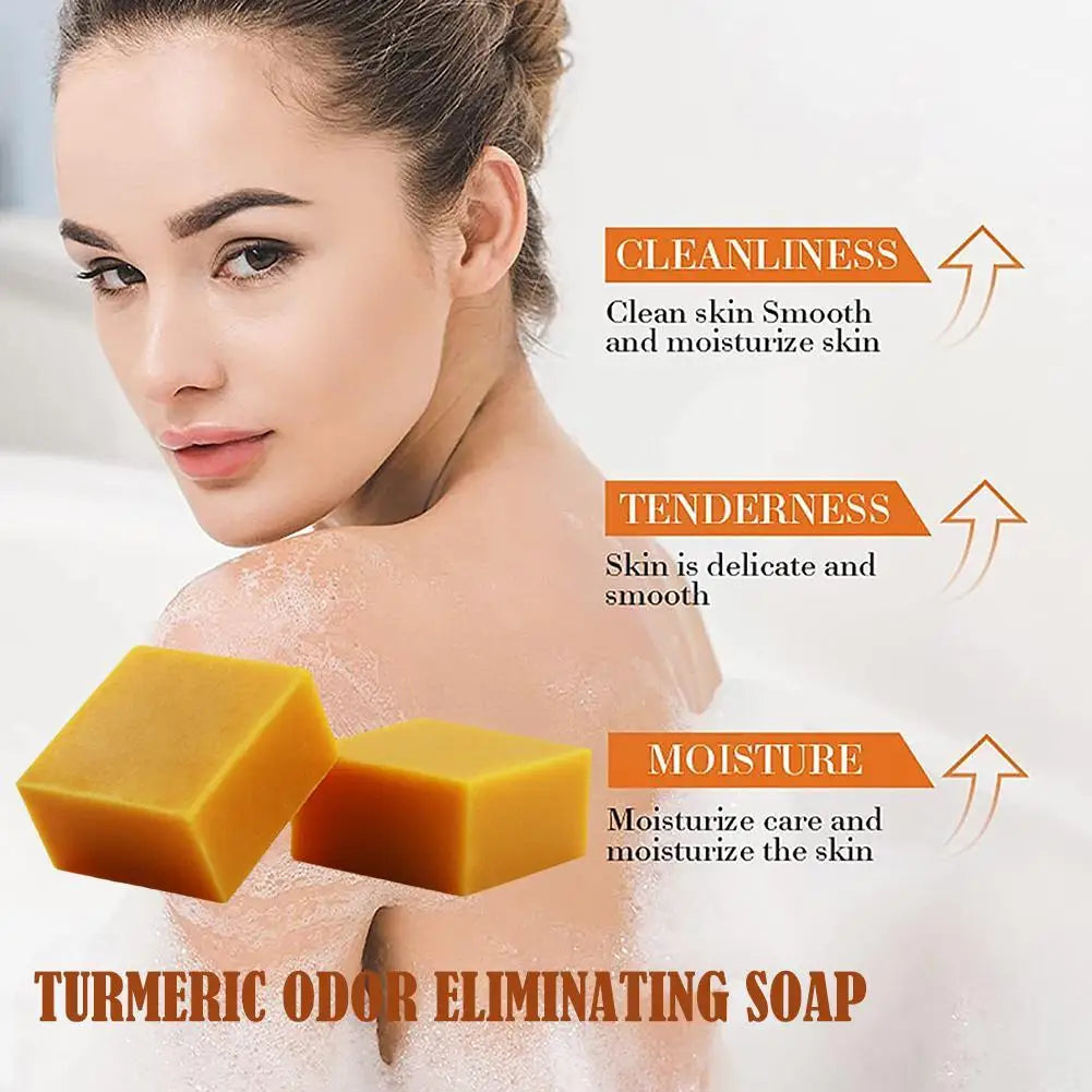 80g Natural Turmeric Soap Acne Dark Spots Removal