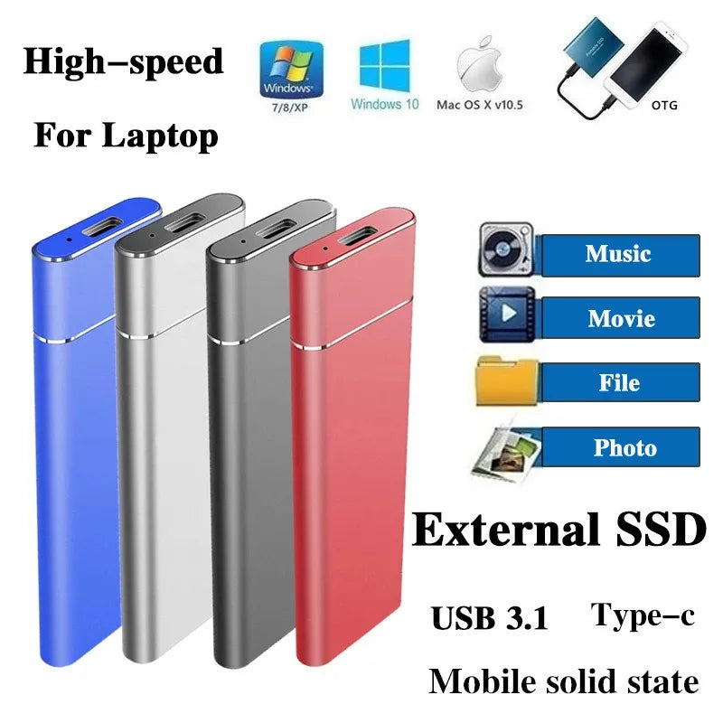 Xiaomi High-Speed 2TB 4TB 16TB SSD Portable External Solid State Hard Drive USB3.1 Interface Mobile Hard Drive For Laptop Mac