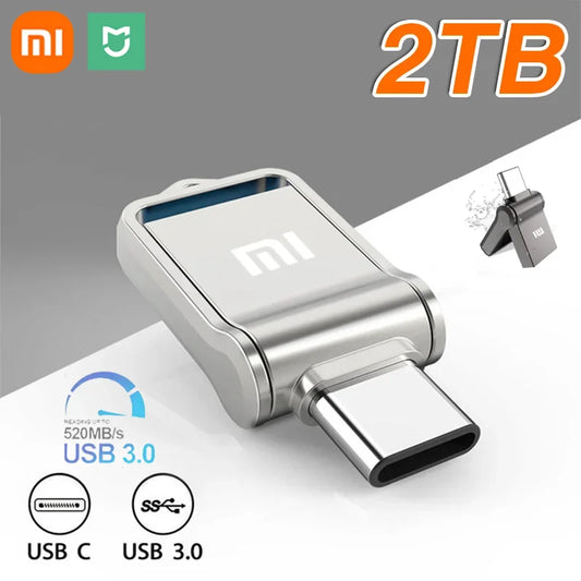 Xiaomi 2TB Metal USB Flash Drives USB 3.0 High Speed Mobile Phone Computer Mutual Transmission Portable Type-C Interface U Disk