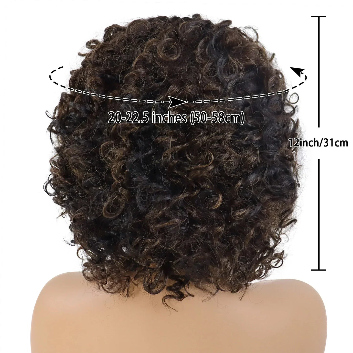 GNIMEGIL Synthetic Curly Wigs for Women Short Afro Wig Natural