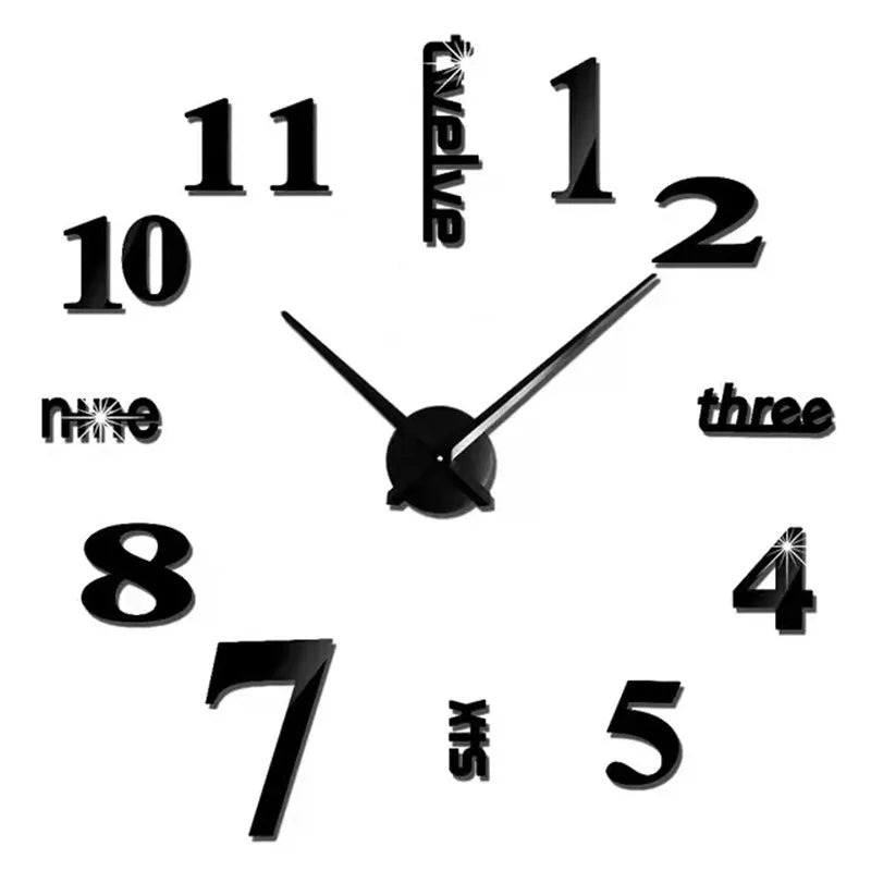 Large Wall Clock 3D DIY Quartz Clocks Fashion Watches