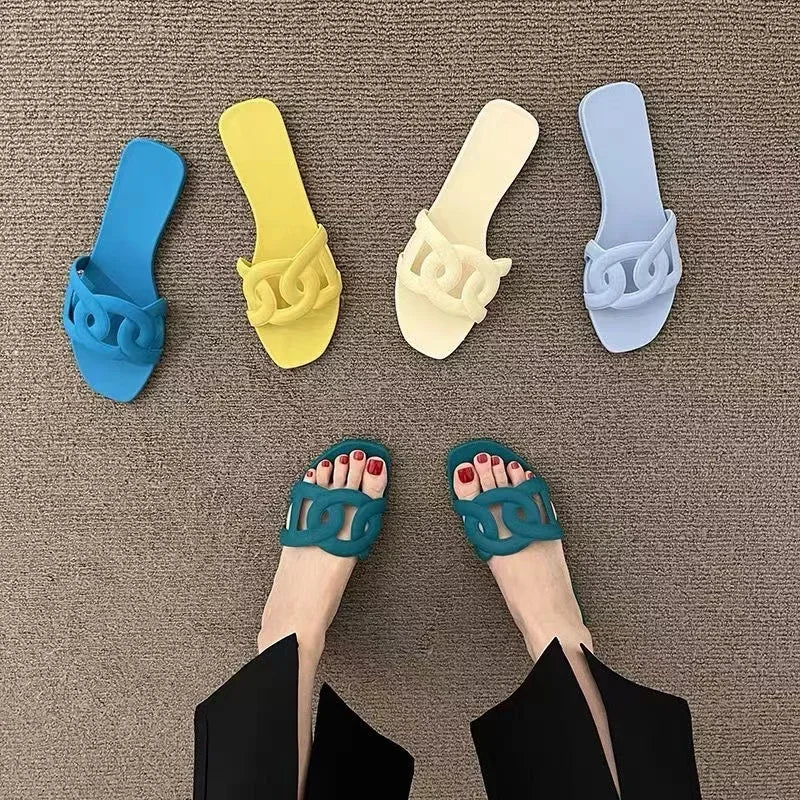 Hot Selling Summer Slipper Ladies Slides Sandals New Fashion Design Beach Flip Flops Flat Shoes Shoes for Women Slippers Zapatos