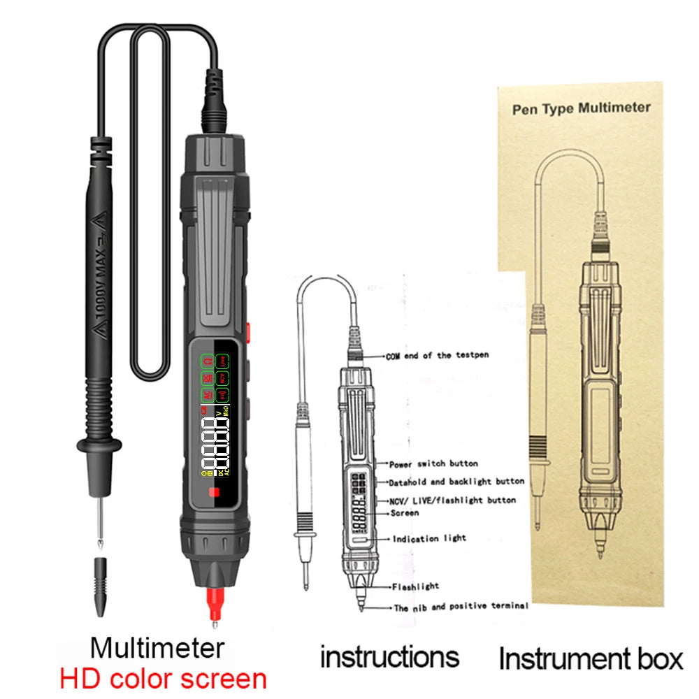 Smart Digital Multimeter Non Contact Voltage Detector Pen Auto Range Resistance NCV High Precision Multimetro Voltmeter Tester