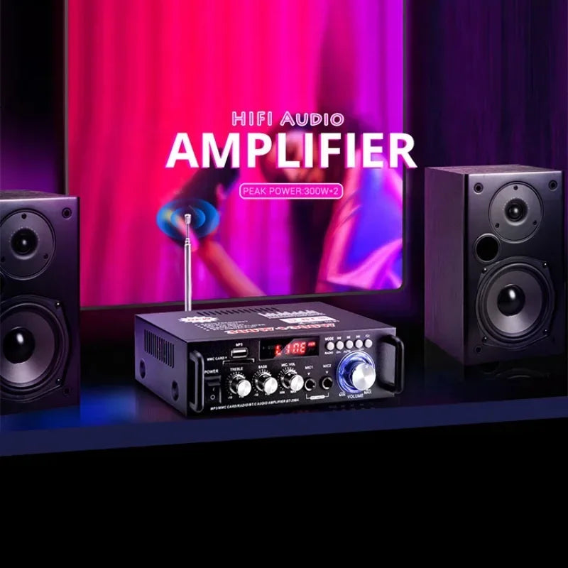 Amplifiers Audio Display 300W+300W Digital HIFI Audio Stereo Power Amplifier 2