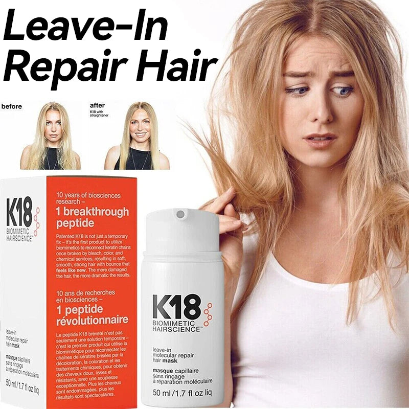 Original K18 Repair Hair Mask Leave-In Molecular Damage Restore Soft Hair Deep Keratin Scalp Treatment Hair Care Product New