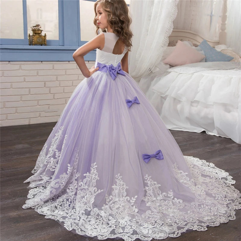 Teen Girls Long Dress Bridesmaid Kids Dresses for 6-14 Years Children Princess Party Wedding Prom Gown Formal Occasion Dresses