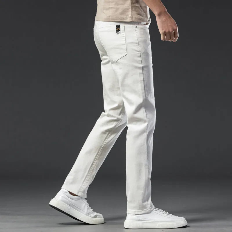 New Classic Style Men's White Jeans