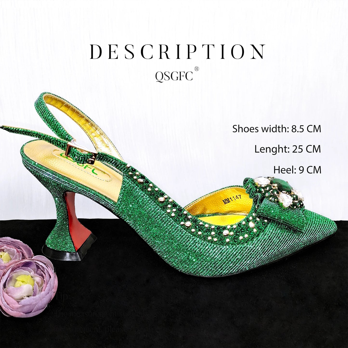 Italian Design Noble Dual-Purpose Three-Dimensional Bag And Ladies Heel Shoes Shiny Material For Nigeria Wedding Party
