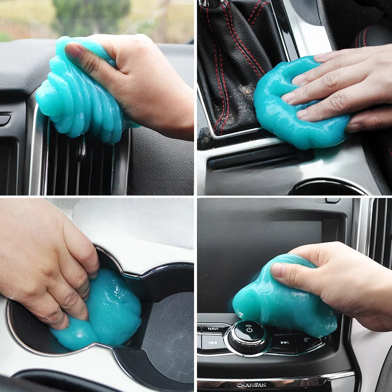 1/2pcs Car Cleaning Gel Reusable Keyboard Cleaner Gel Automobile Air Vent Dust Removal Gel Multiuse Dirt Cleaner Slime Auto