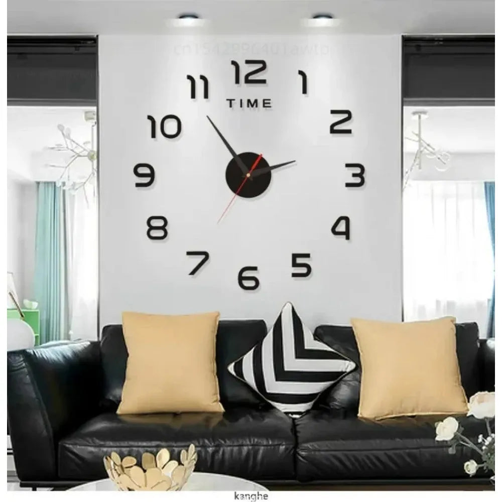 Large Wall Clock 3D DIY Quartz Clocks Fashion Watches