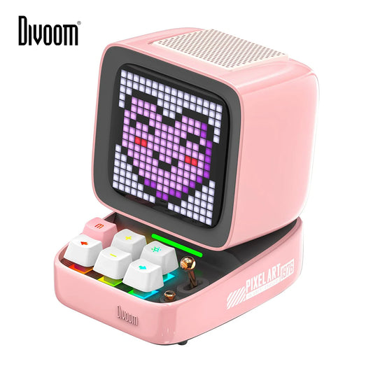 Divoom Ditoo-Pro Retro Pixel Art Bluetooth Portable Speaker Alarm Clock DIY LED Display Board,