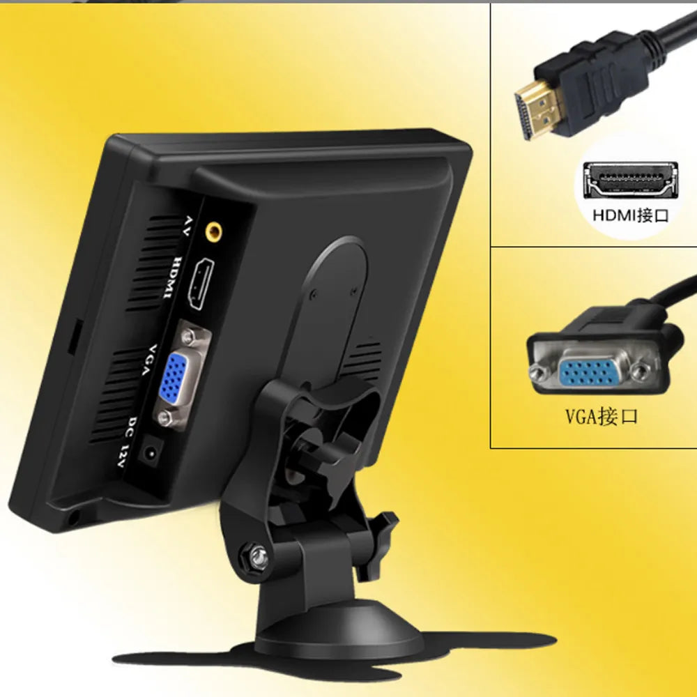Small LCD Car Monitor With AV / VGA / HDMI Input for Raspberry Pi / CCTV / PC