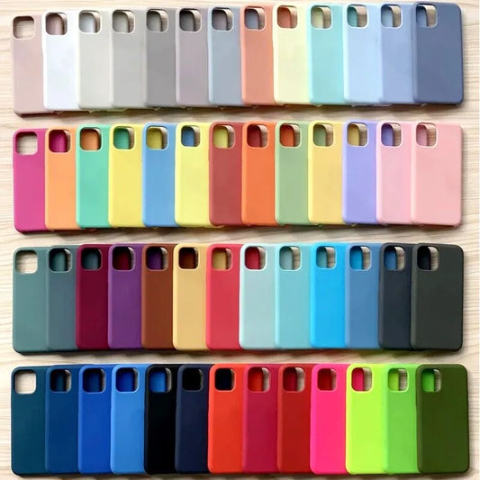Original Official Logo Silicone Phone Cases for iPhone 11 12 13 14 Pro Max Skin for Apple iPhone 13 14 11 Full Cover Protector