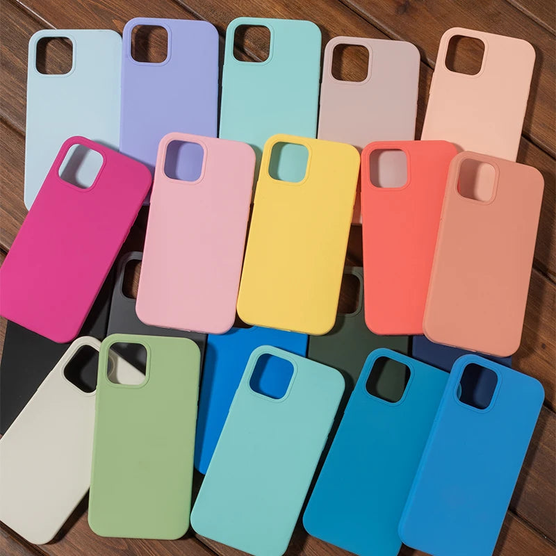 Original Official Logo Silicone Case For iPhone 13 12 11 14 15 Pro Max Cases For Apple iPhone 14 15 Plus 13 12 Pro 11 Case Cover