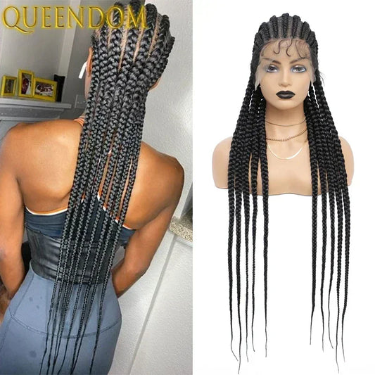 36inch Full Lace Box Braid Wig with Baby Hairs for Women