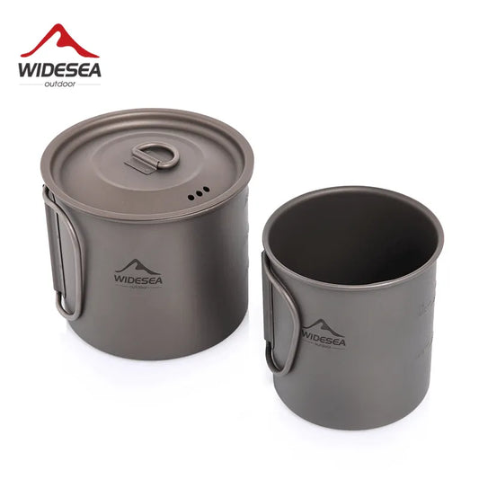 Widesea Camping Mug Titanium Cup Tourist Tableware Picnic Utensils