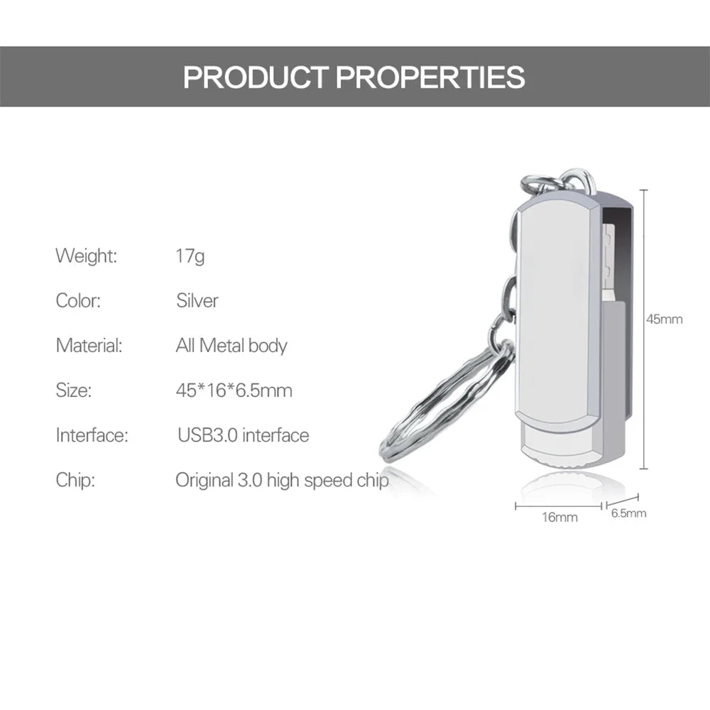 Usb 3.0 16TB High Speed Pendrive 8TB Metal Cle Usb Flash Drive 4TB 2TB Portable