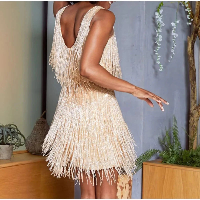 Mini Dress Women Spaghetti Strap Stitching Dresses Female Elegant Evening Party Club Dress